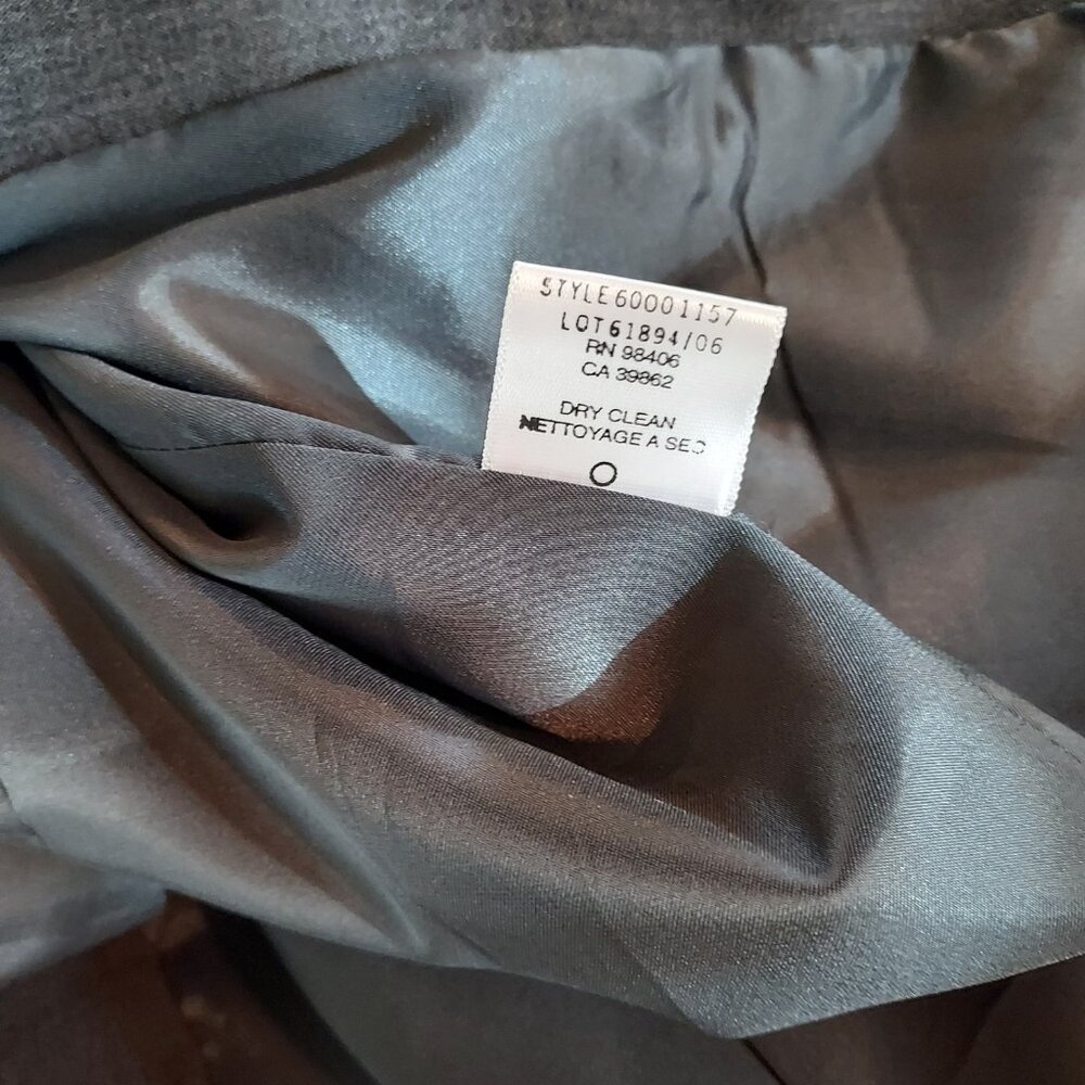 Theory Two Button Wool Blend Gray Blazer Size 8 - image 4